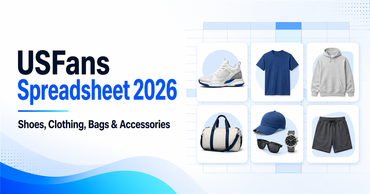 USFans Spreadsheet product categories and shopping finds overview